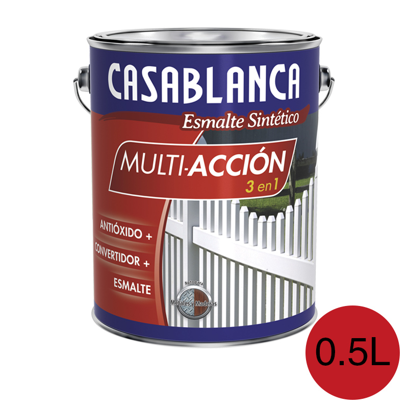 Esmalte sintetico multiaccion 3 en 1 antioxido convertidor bermellon brillante lata x 0.5l