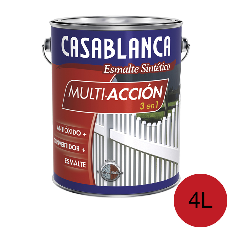 Esmalte sintetico multiaccion 3 en 1 antioxido convertidor bermellon brillante lata x 4l