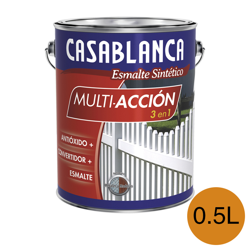 Esmalte sintetico multiaccion 3 en 1 antioxido convertidor amarillo mediano brillante lata x 0.5l