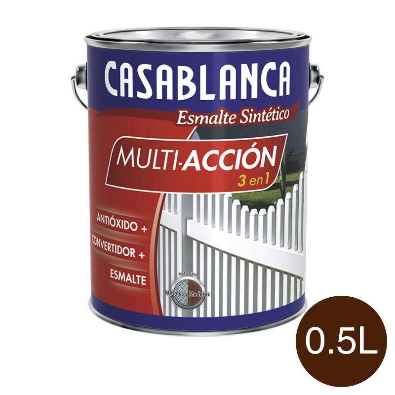 Esmalte sintetico multiaccion 3 en 1 antioxido convertidor tabaco brillante lata x 0.5l