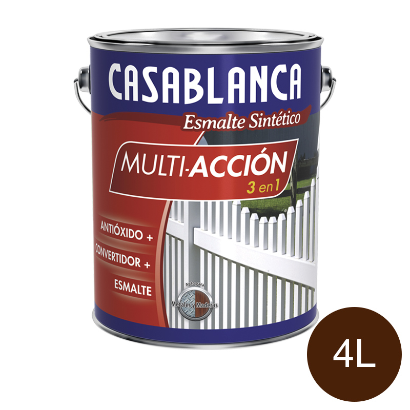 Esmalte sintetico multiaccion 3 en 1 antioxido convertidor tabaco brillante lata x 4l