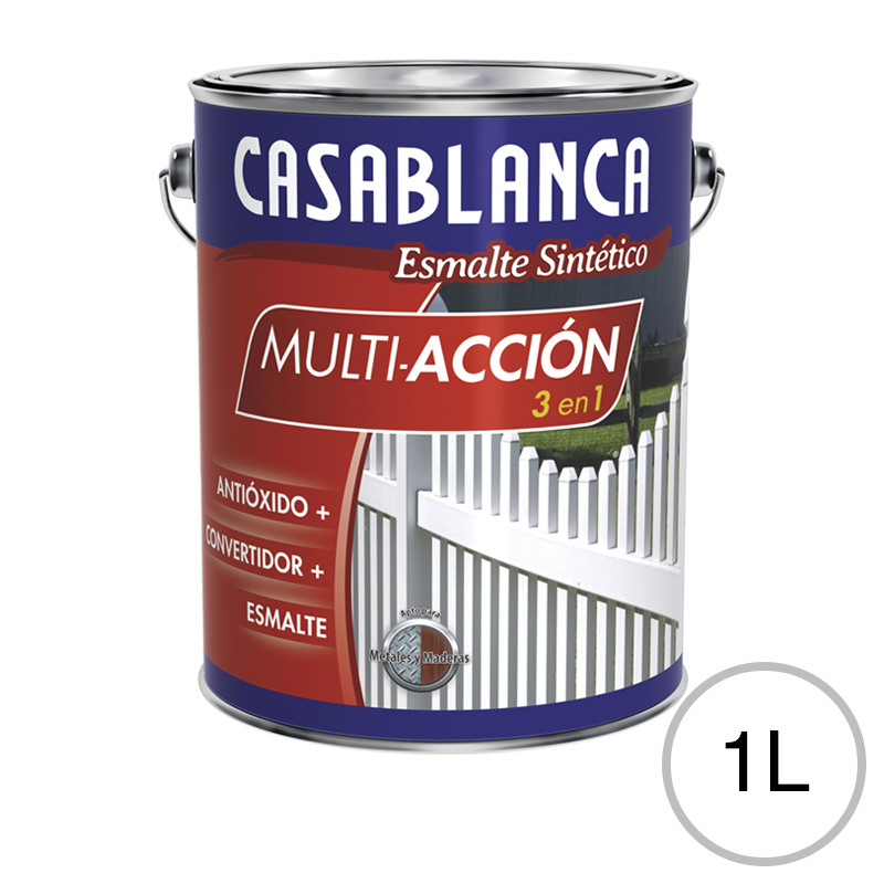 Esmalte sintetico multiaccion 3 en 1 antioxido convertidor blanco satinado lata x 1l