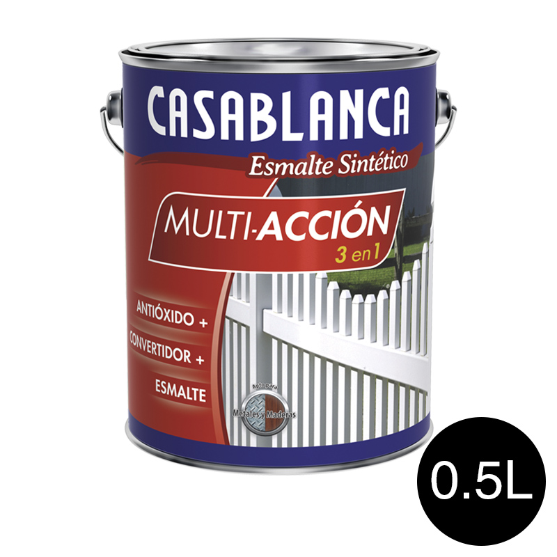Esmalte sintetico multiaccion 3 en 1 antioxido convertidor negro satinado lata x 0.5l