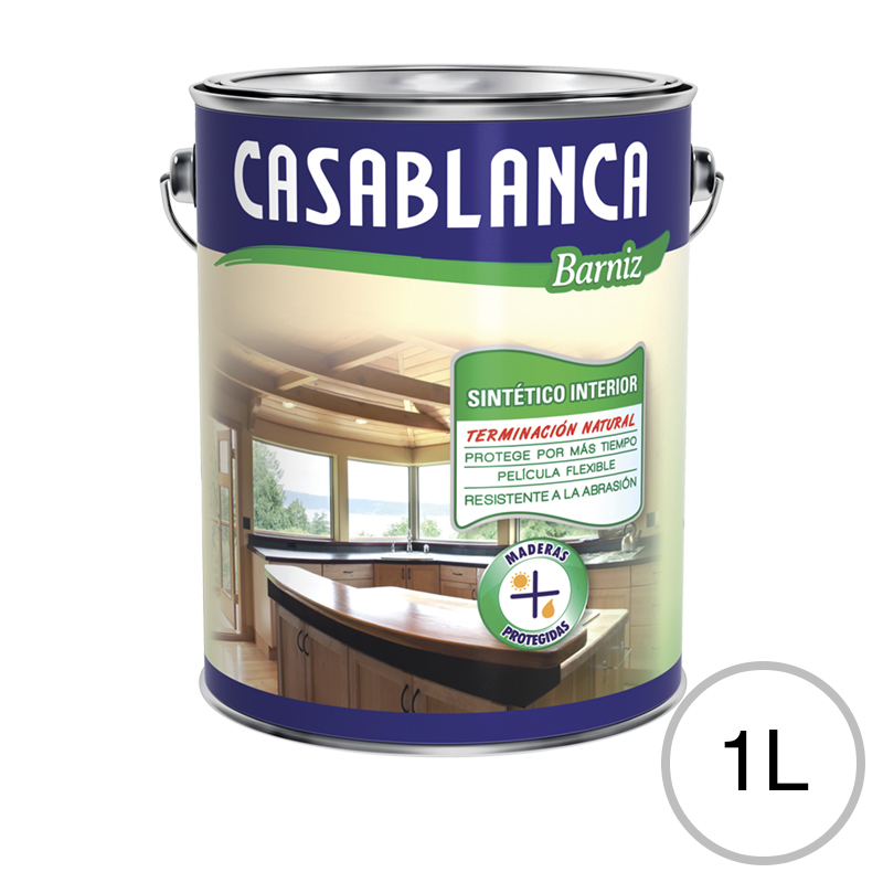 Barniz madera natural interior transparente brillante lata x 1l