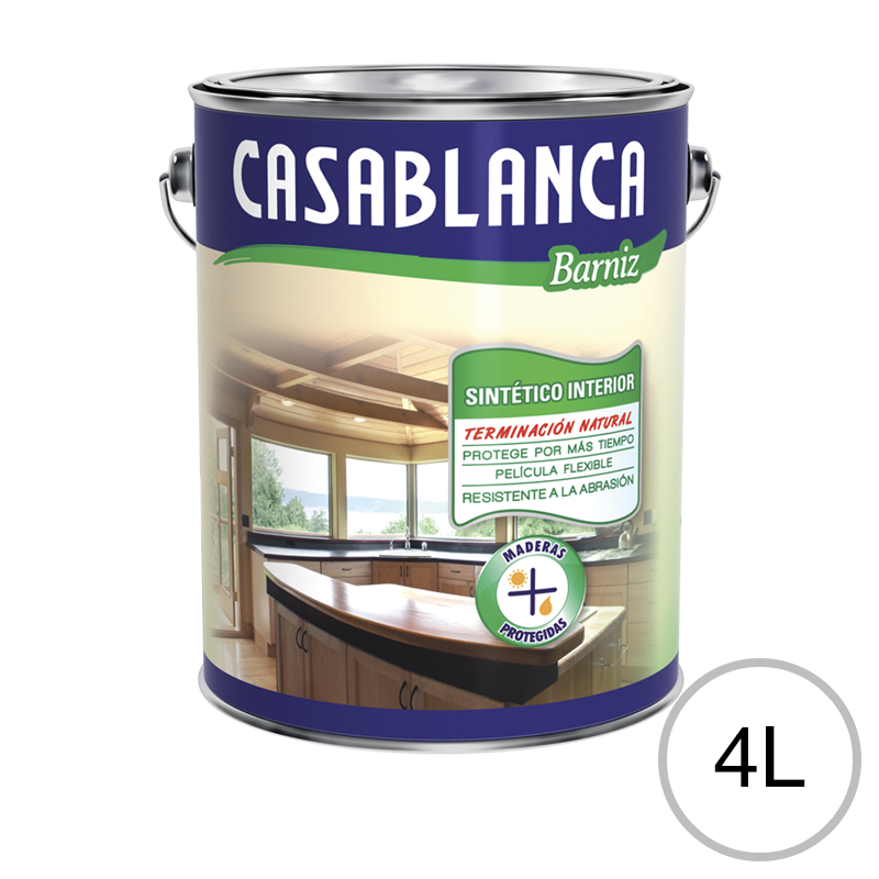 Barniz madera natural interior transparente brillante lata x 4l