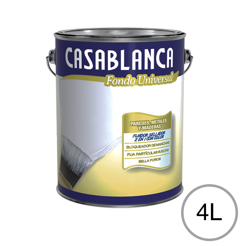 Fondo sintetico universal exterior interior Pre-pintura blanco mate lata x 4l