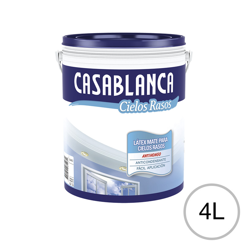 Pintura latex cielorrasos antihongo blanco mate balde x 4l
