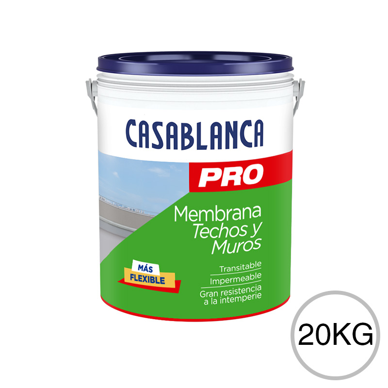 Membrana liquida impermeabilizante Pro techos muro transitable blanco mate sedoso balde x 20kg