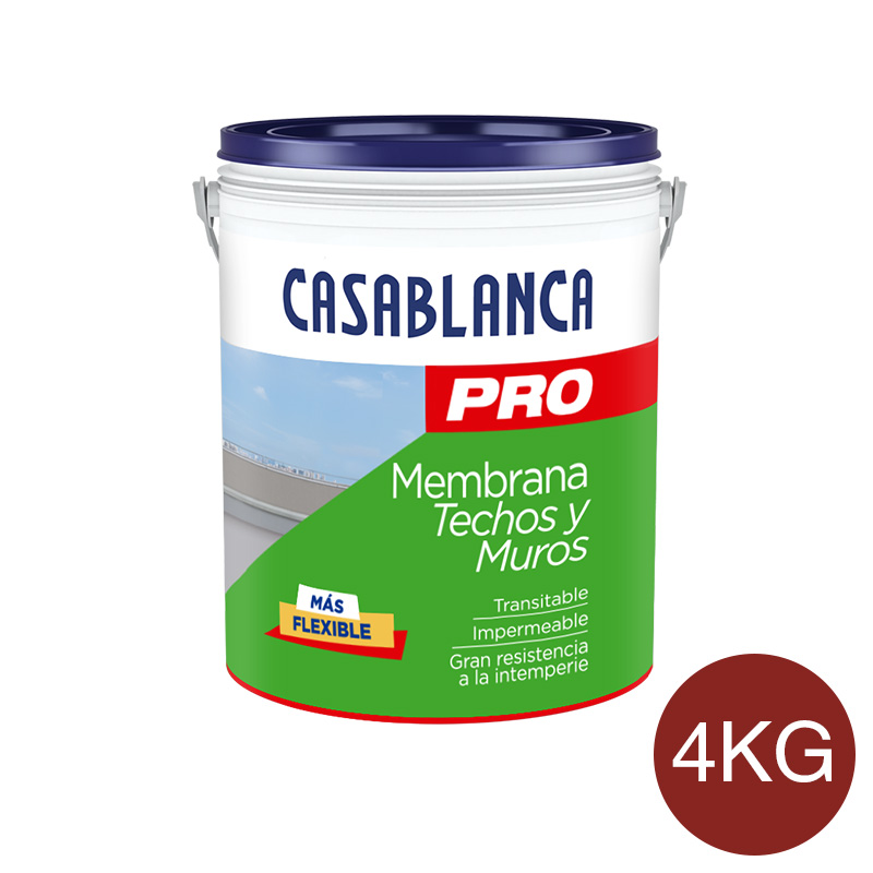 Membrana liquida impermeabilizante Pro techos muro transitable teja mate sedoso balde x 4kg