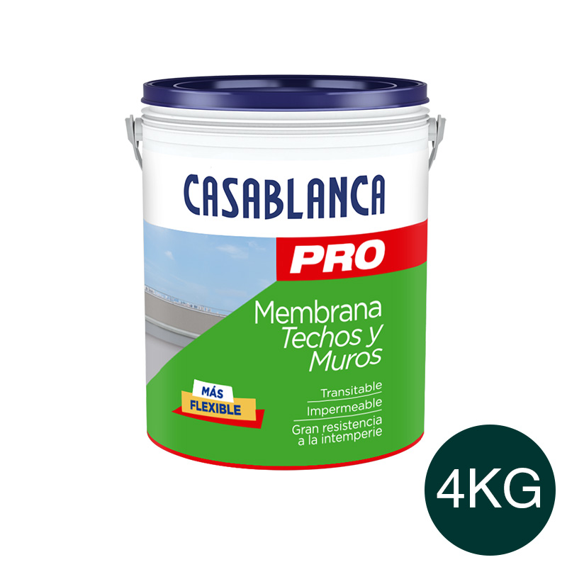 Membrana liquida impermeabilizante Pro techos muro transitable verde mate sedoso balde x 4kg