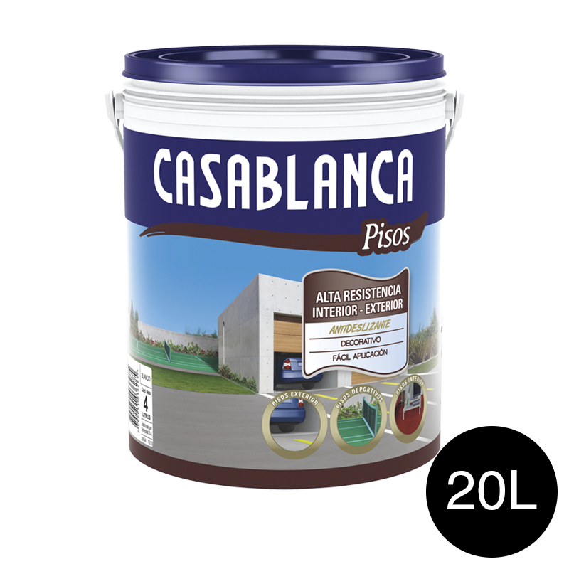 Pintura latex acrilico exterior interior alta resistencia pisos negro semi mate balde x 20l