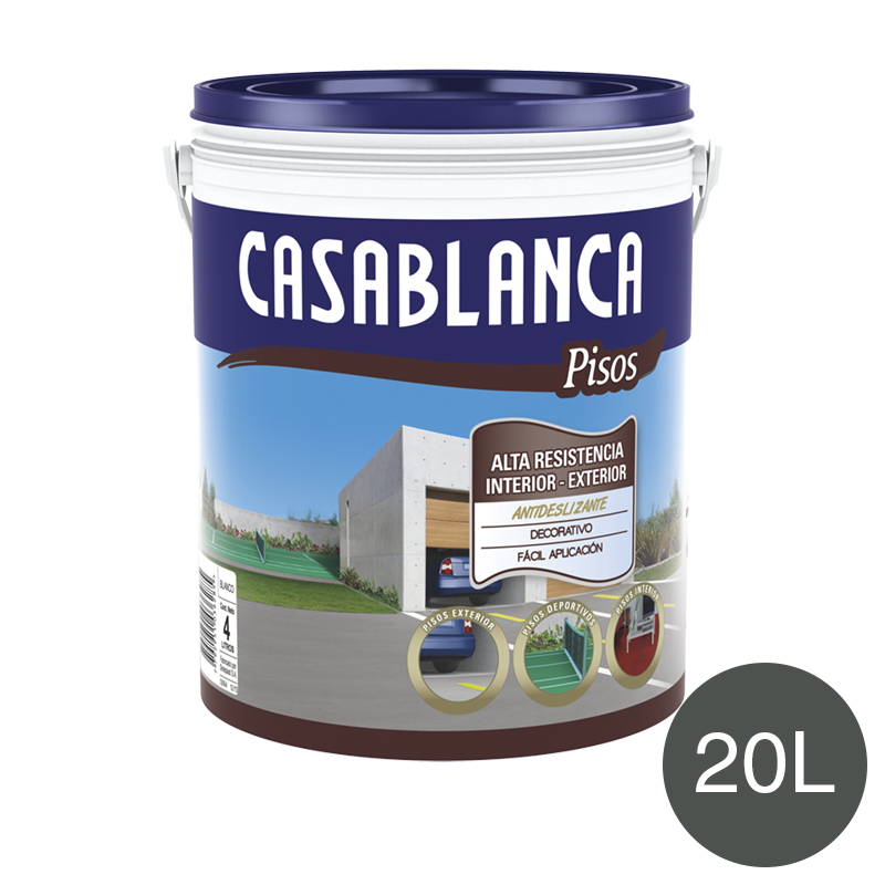 Pintura latex acrilico exterior interior alta resistencia pisos gris semi mate balde x 20l