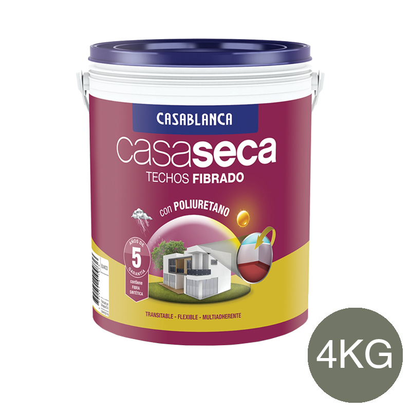 Membrana liquida impermeabilizante acrilica techos Casaseca fibrado cemento semimate balde x 4kg