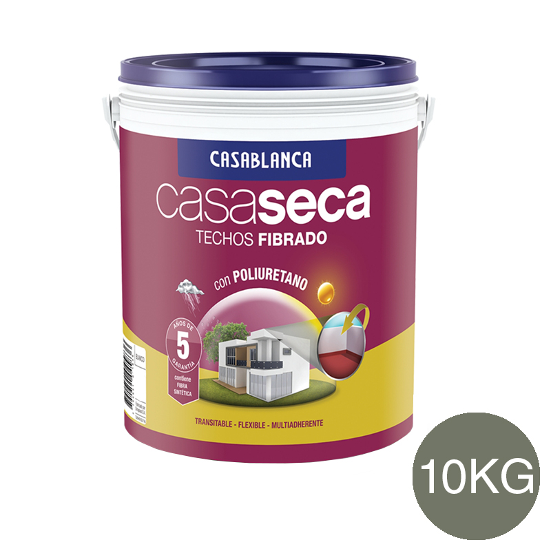 Membrana liquida impermeabilizante acrilica techos Casaseca fibrado cemento semimate balde x 10kg