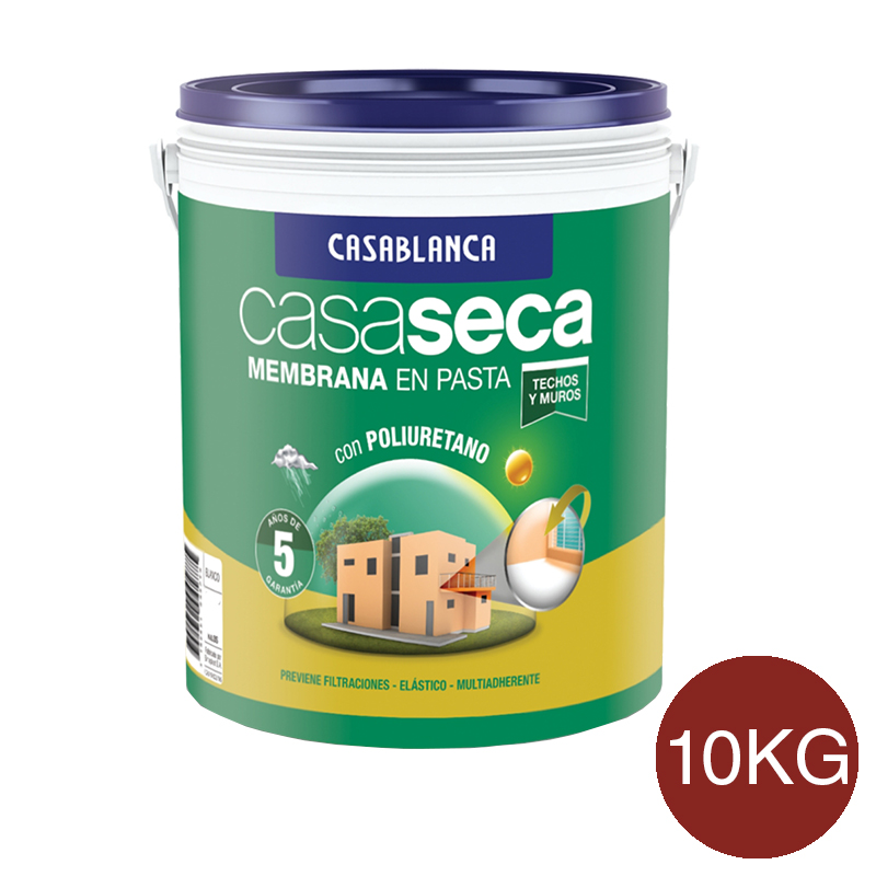 Membrana en pasta poliuretanica impermeabilizante Casaseca techos muro teja semimate balde x 10kg