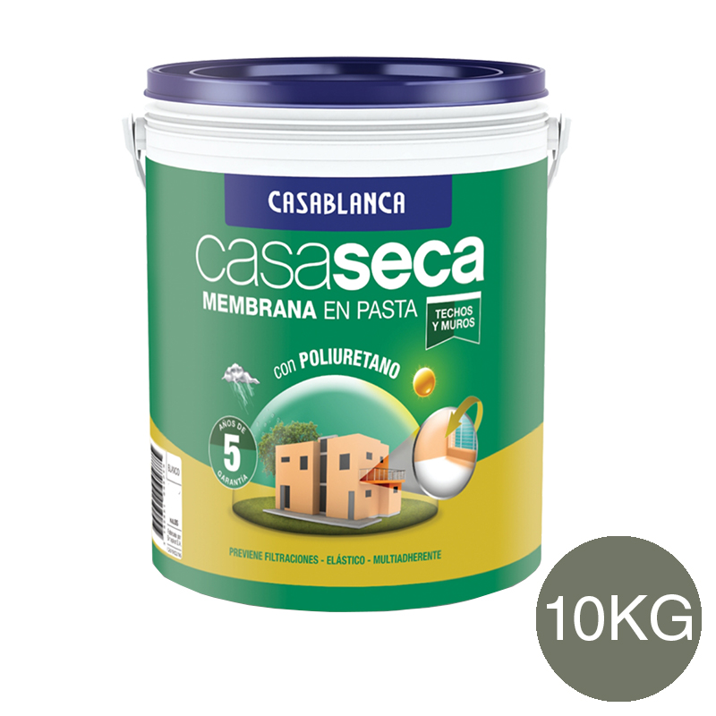 Membrana en pasta poliuretanica impermeabilizante Casaseca techos muro cemento semimate balde x 10kg