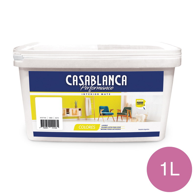 Pintura latex interior Performance Colores rosa dulce mate balde x 1l
