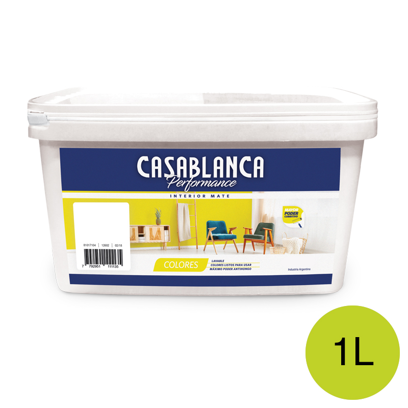 Pintura latex interior Performance Colores verde lima mate balde x 1l
