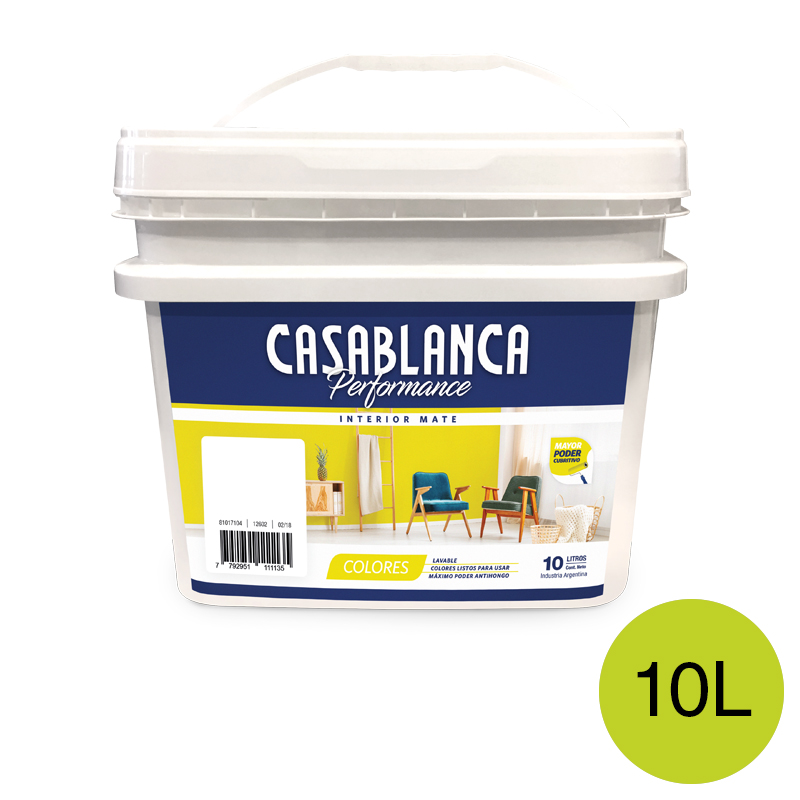 Pintura latex interior Performance Colores verde lima mate balde x 10l