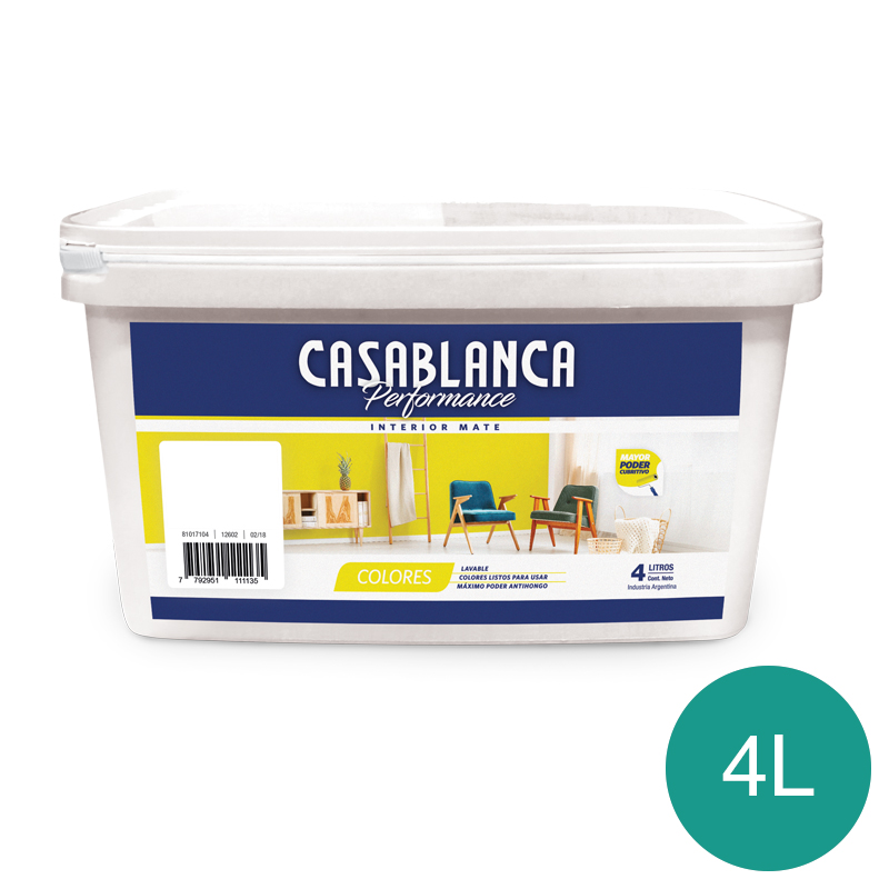 Pintura latex interior Performance Colores verde jade mate balde x 4l