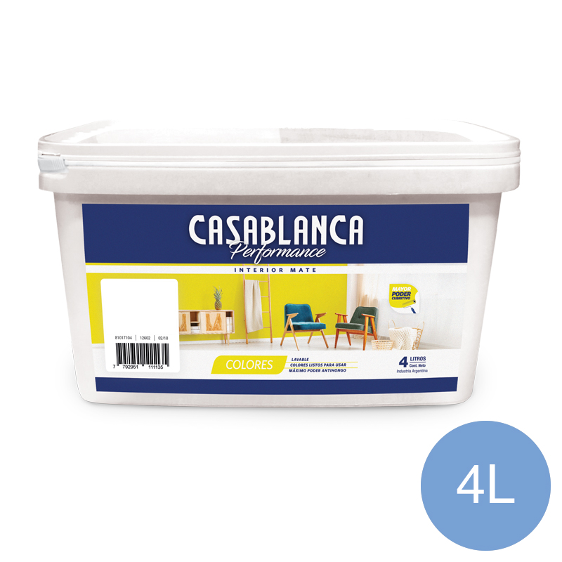 Pintura latex interior Performance Colores celeste calmo mate balde x 4l