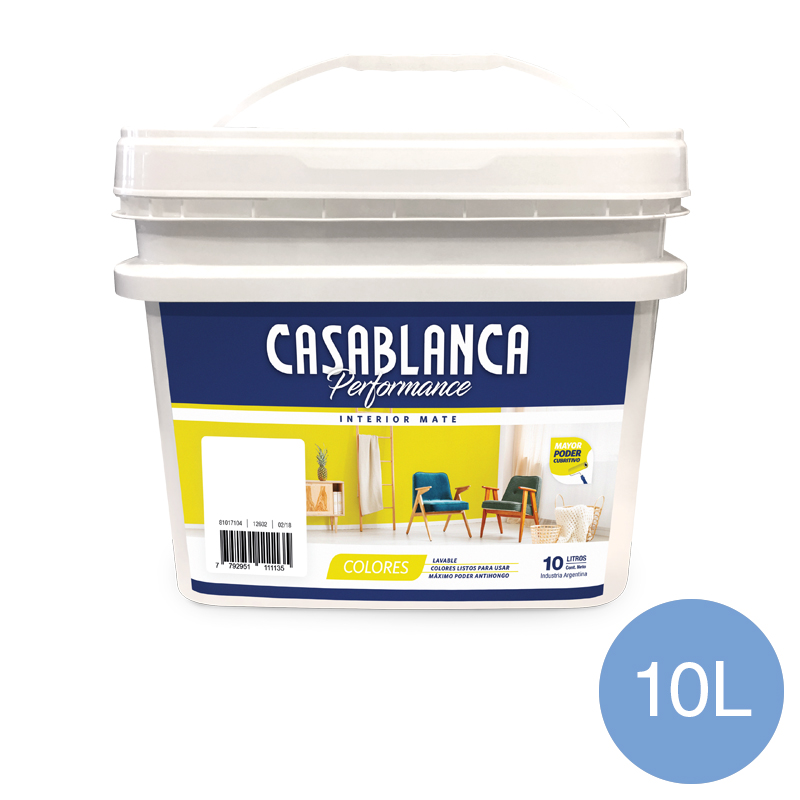 Pintura latex interior Performance Colores celeste calmo mate balde x 10l