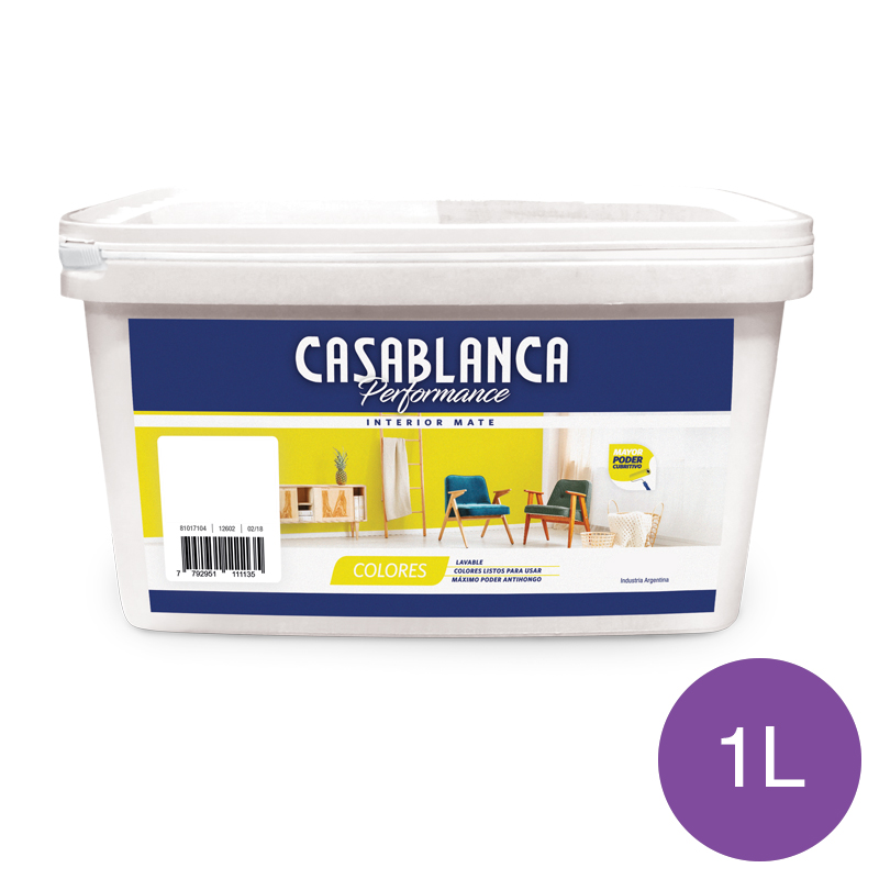 Pintura latex interior Performance Colores violeta ilusion mate balde x 1l