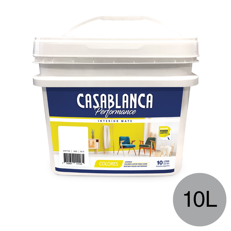 Pintura latex interior Performance Colores gris cosmico mate balde x 10l