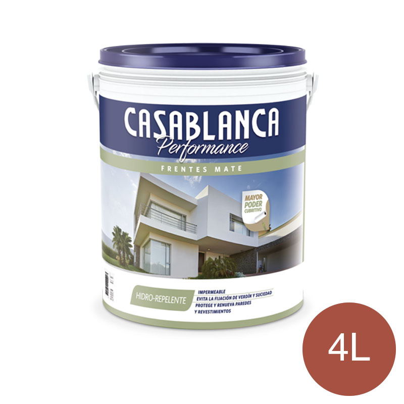Pintura latex exterior Performance frentes hidro-repelente teja mate balde x 4l