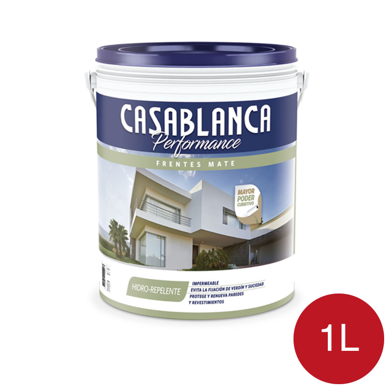 Pintura latex exterior Performance frentes hidro-repelente bermellon mate balde x 1l