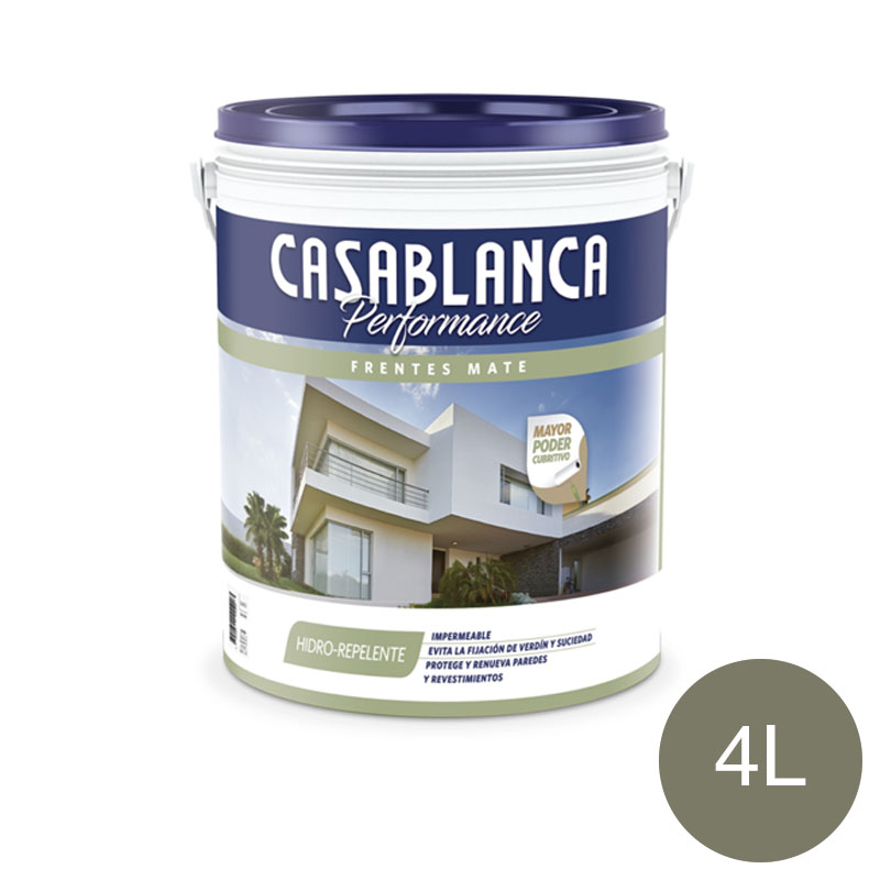 Pintura latex exterior Performance frentes hidro-repelente cemento mate balde x 4l