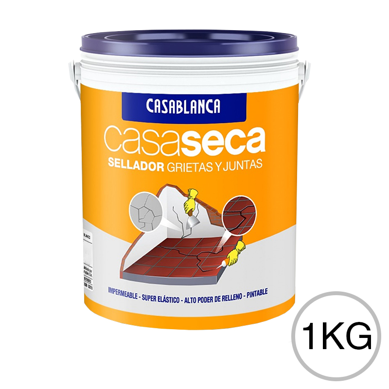 Sellador acrilico grietas juntas Casaseca blanco balde x 1kg