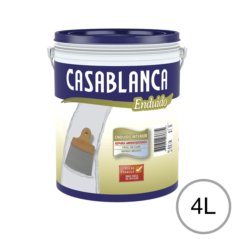 Enduido plastico interior reparar imperfecciones blanco mate balde x 4l