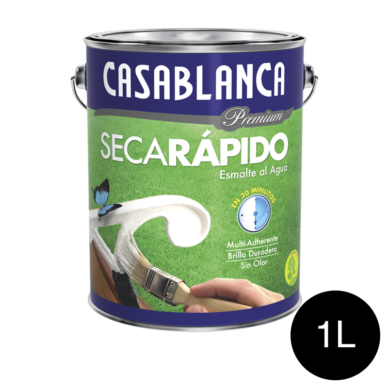 ESMALTE ACRILICO SECA RAPIDO NEGRO BRI 1L