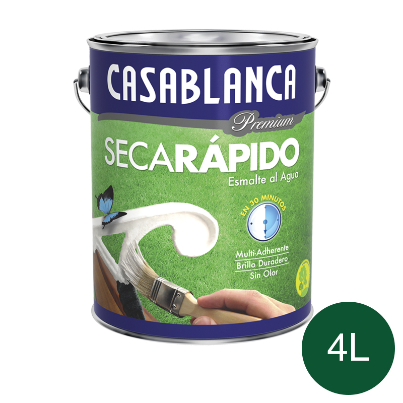 Hidroesmalte al agua secarapido verde ingles brillante balde x 4l