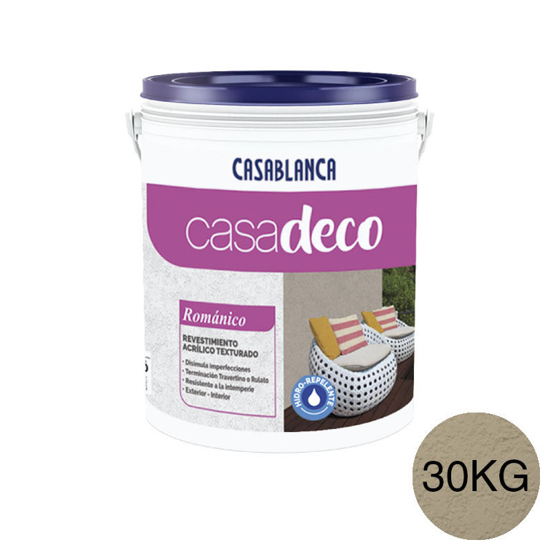 Revestimiento acrilico texturado Casadeco Romanico exterior interior beige balde x 30kg