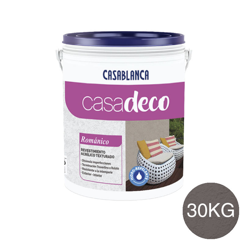 Revestimiento acrilico texturado Casadeco Romanico exterior interior savia de anacardo balde x 30kg