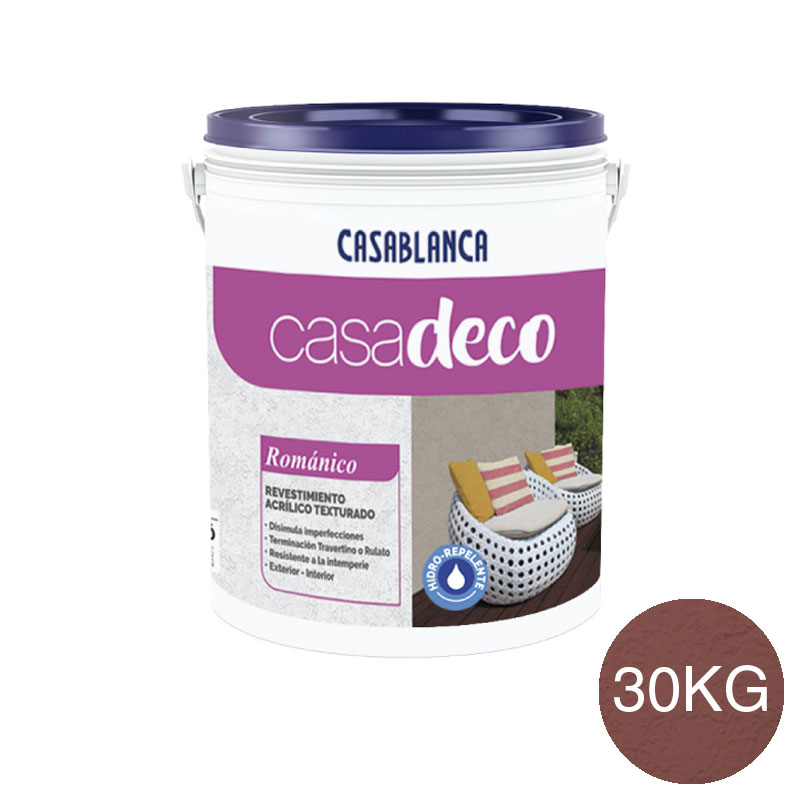 Revestimiento acrilico texturado Casadeco Romanico exterior interior rosa rubor balde x 30kg