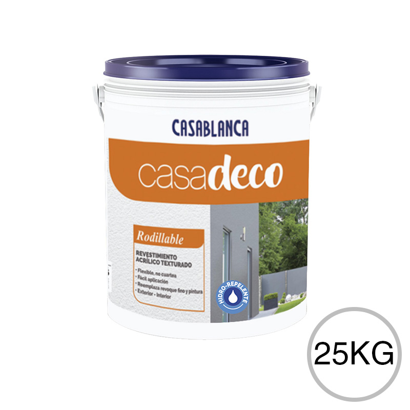 Revestimiento acrilico texturado rodillable Casadeco exterior interior blanco mate balde x 25kg