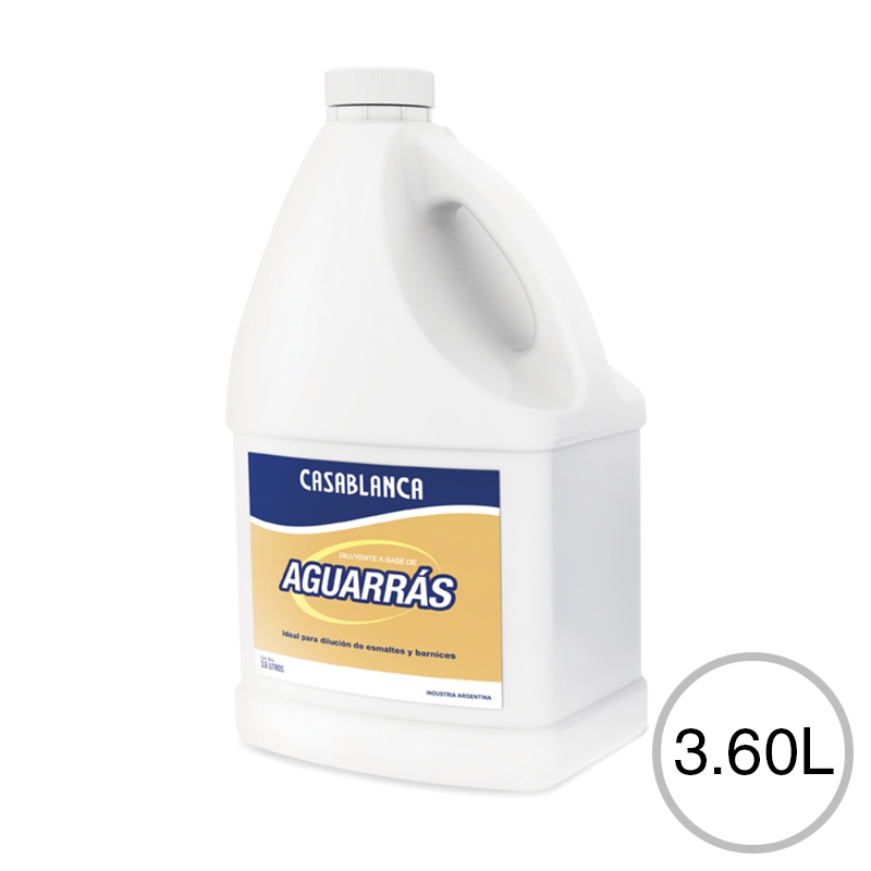 Diluyente aguarras esmaltes barnices pinturas sinteticas botella x 3.60l