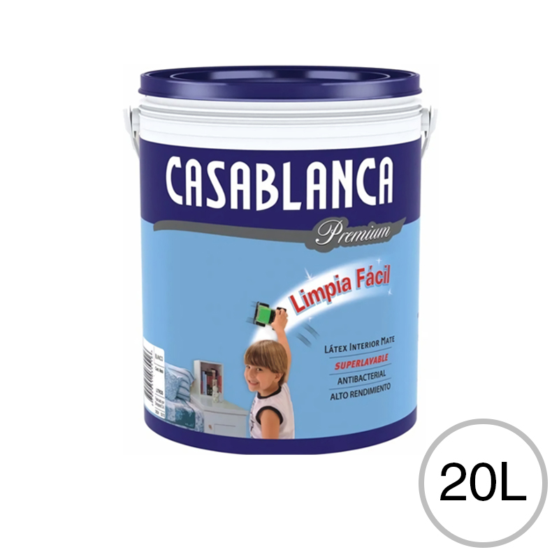 Pintura latex acrilico interior Premium Superlavable blanco mate balde x 20l