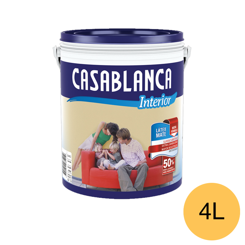 Pintura latex acrilico Interior amarillo citrino mate balde x 4l