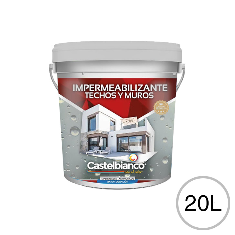 Membrana elastica impermeabilizante techos y muros blanco mate balde x 20l