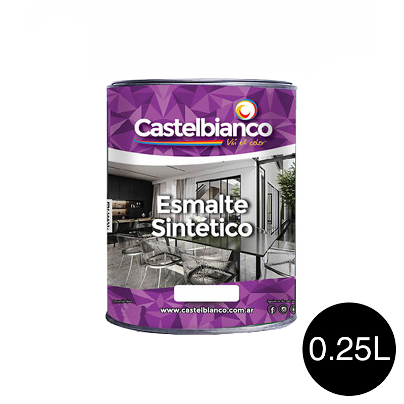 Esmalte sintetico exterior interior negro brillante lata x 0.25l