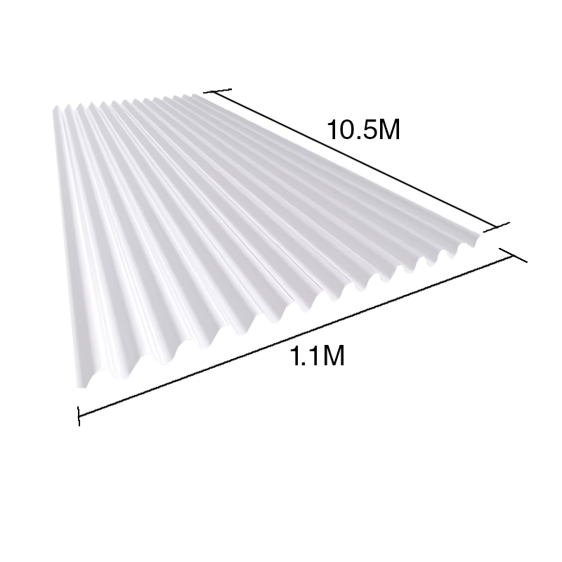 Chapa acanalada plastica super reforzada blanca 10.5m x 1.1m x 1mm-1.2mm