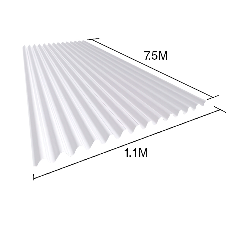 Chapa acanalada plastica super reforzada blanca 7.5m x 1.1m x 1mm-1.2mm