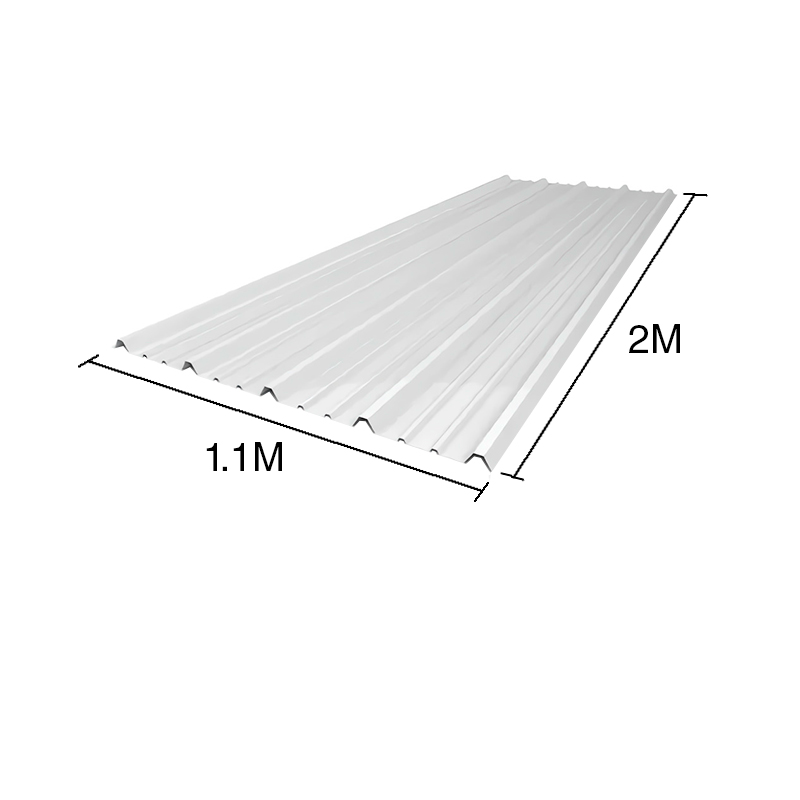 Chapa trapezoidal T101 plastica super reforzada blanca 2m x 1.1m x 1mm-1.2mm