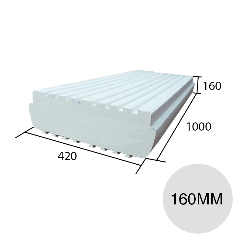 Bovedilla losa viguetas EPS densidad estandar 160mm x 420mm x 1m