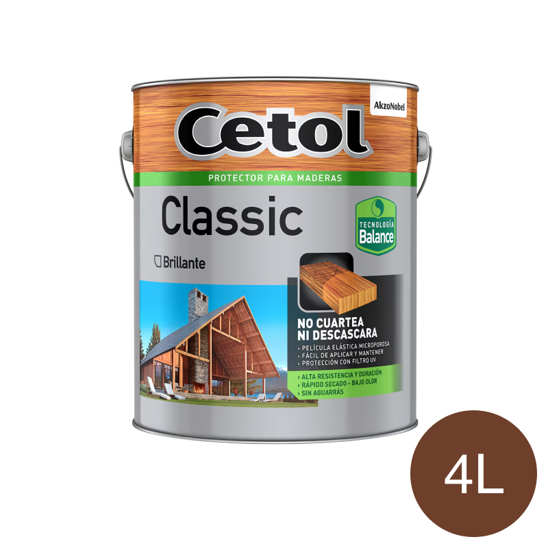 Impregnante protector madera Classic Balance exterior interior caoba brillante lata x 4l