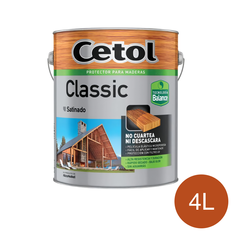 Impregnante protector madera Classic Balance exterior interior cedro satinado lata x 4l